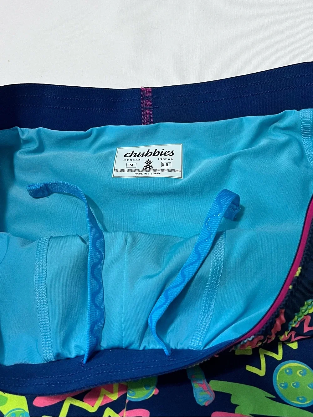 Chubbies Ultimate Training Shorts Neon Pickleball Print Lined 5.5” M